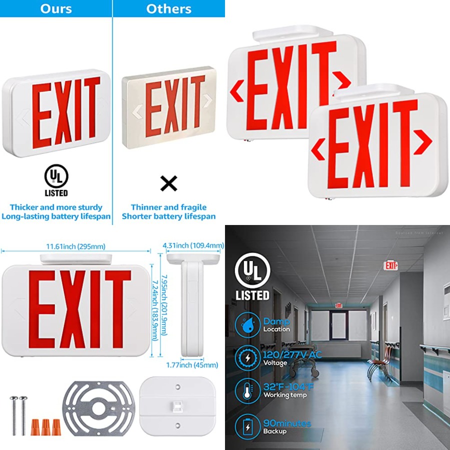 لافتة خروج LED، إضاءة خروج للط - مراجعة Emergency Exit Sign وسعره
